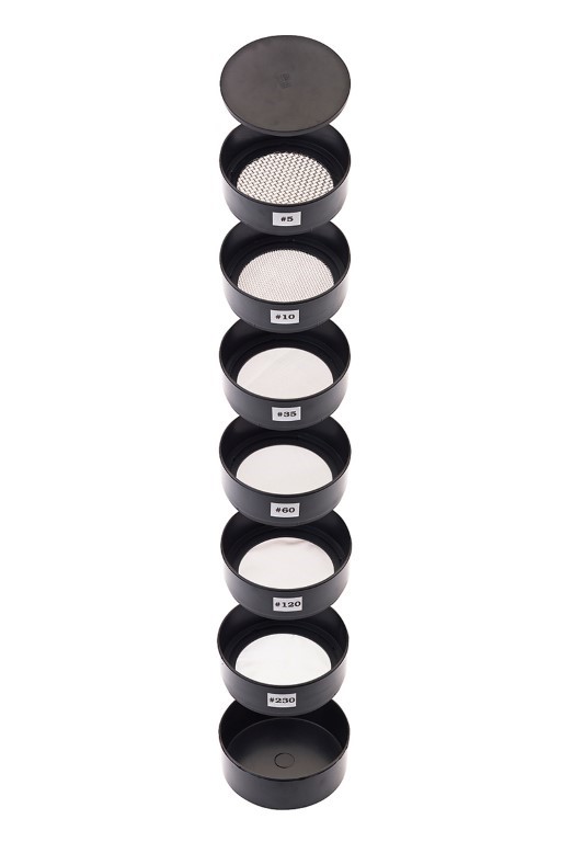 Bodensiebsatz II, Maschenweite: 3,35/1,7/0,43/0,25/0,125/0,071 mm