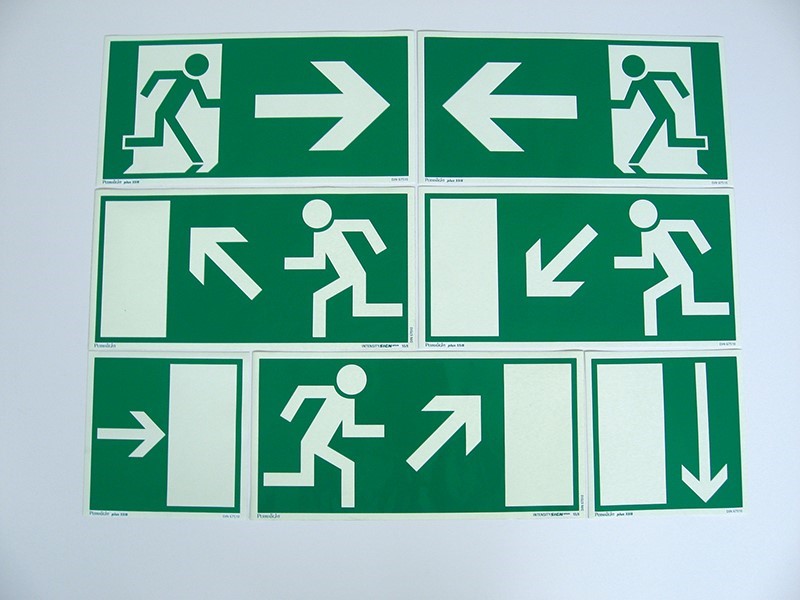 Rettungszeichen Größe 200x400 mm Rettungsweg, rechts