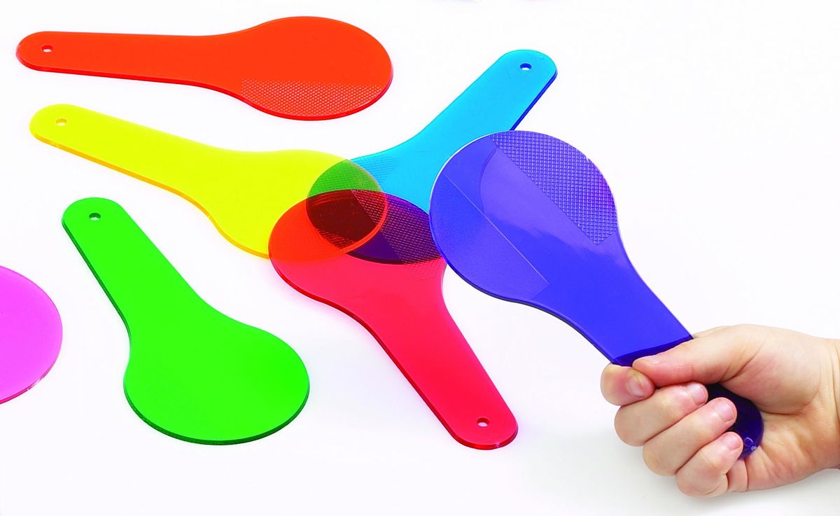 Transparente Fächer zum Farbmischen