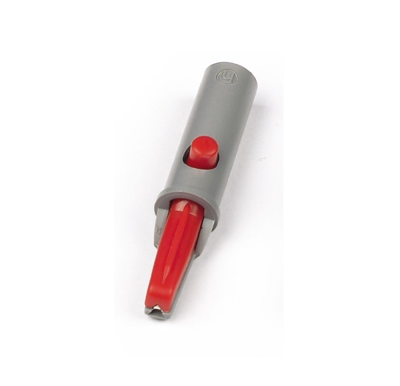 Krokoklemme isoliert, rot