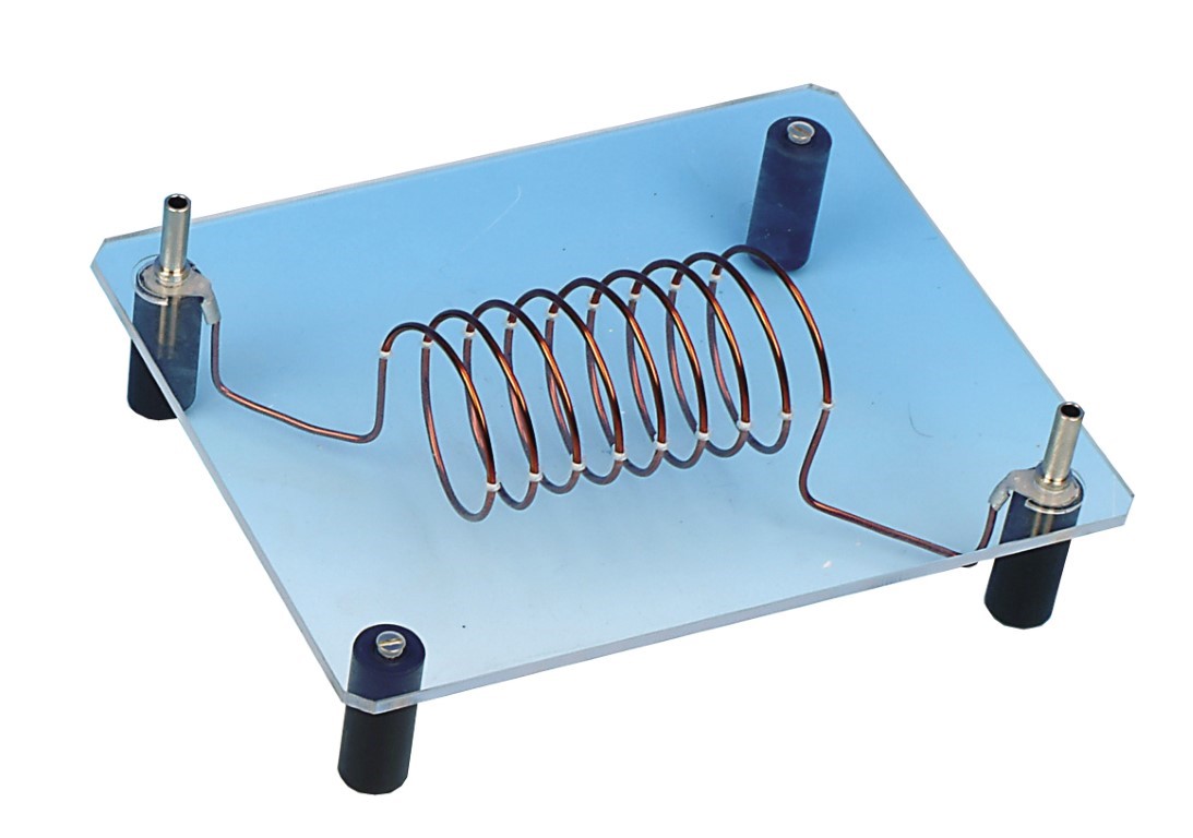 Spule auf Acrylglassockel