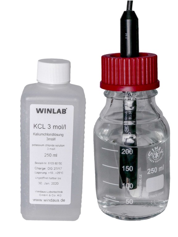 Elektroden-Aufbewahrungsflasche mit KCl-Lösung