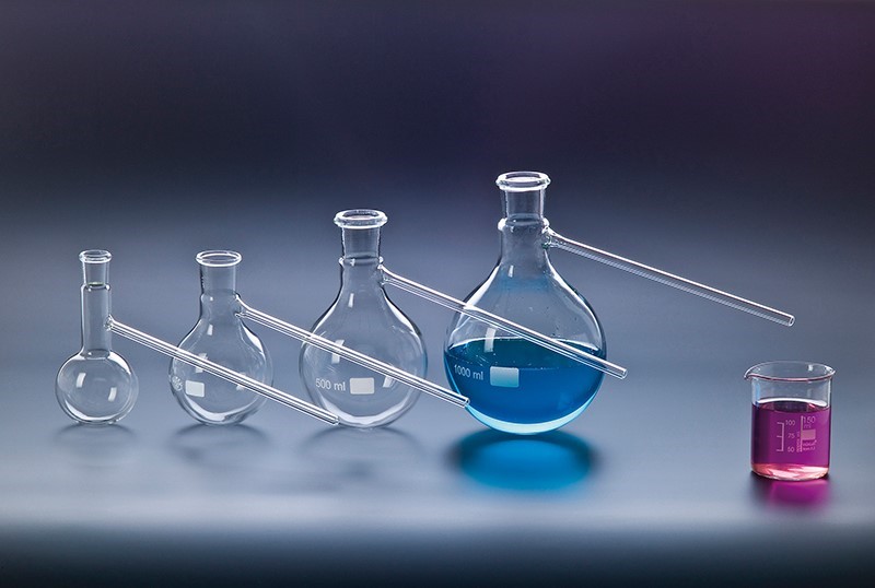 Destillierkolben mit Stopfenbett