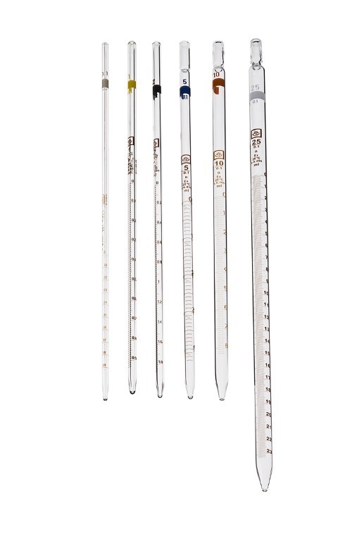 Messpipette aus Glas mit Feinteilung