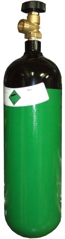 Stahlflasche mit 2L - Rauminhalt Stickstoff 2.8