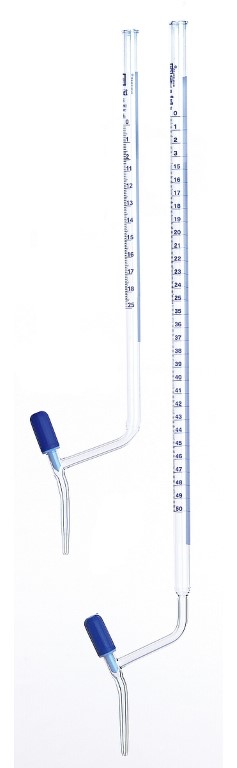 Bürette Klarglas mit seitl. PTFE-Spindelhahn