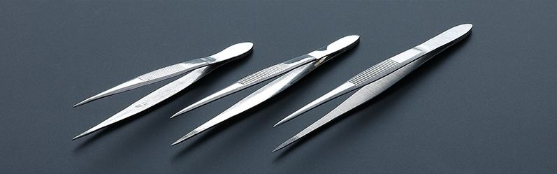 Pinzette aus Edelstahl, gerade, spitz