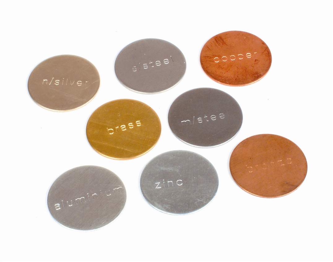 Metallplättchen für magnetische Versuche