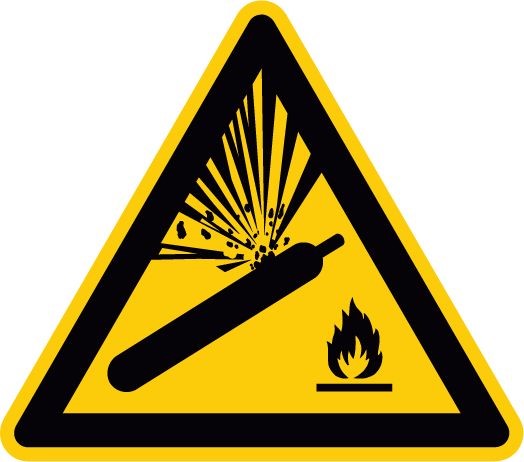 Warnzeichen Gasflasche nach DIN 4844