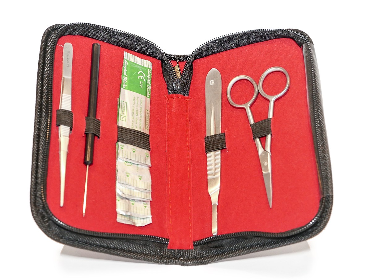 Mikroskopier-Besteck im Etui