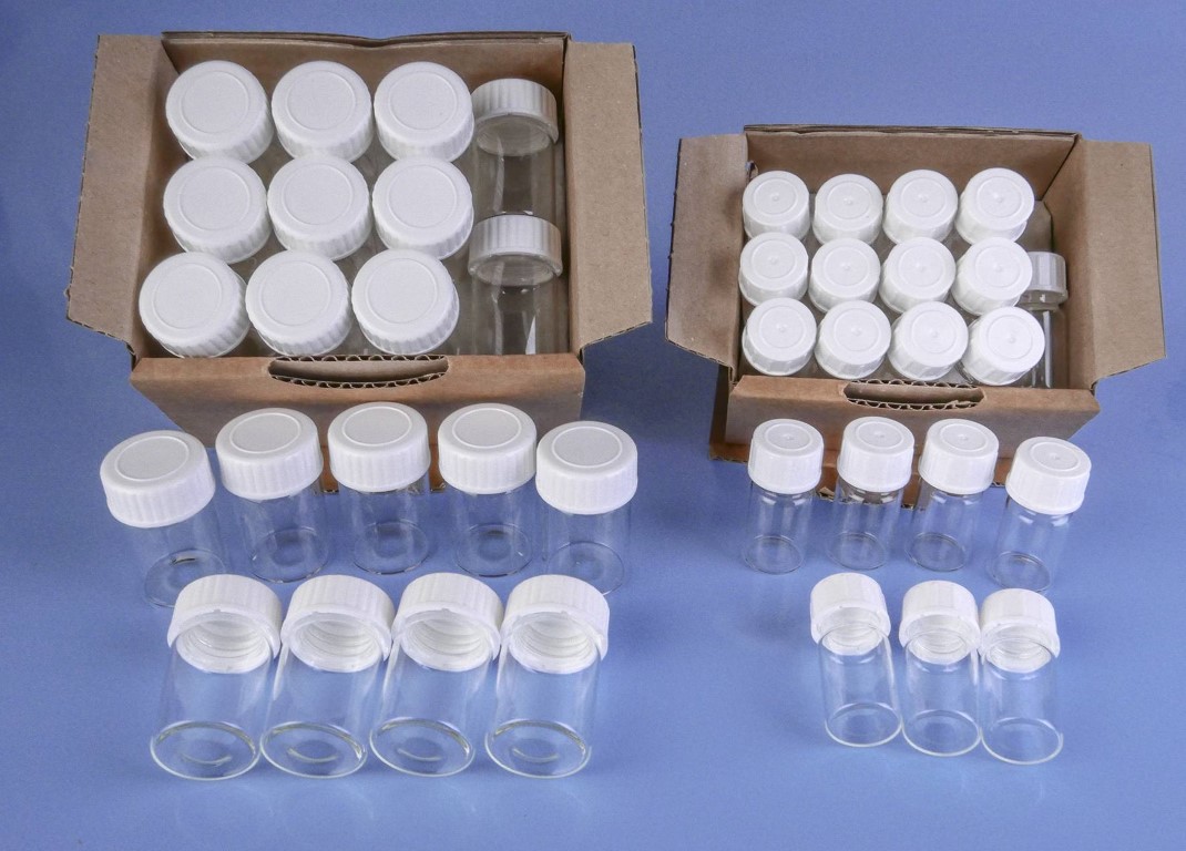 Mikroflaschen aus Klarglas mit Schraubverschluss