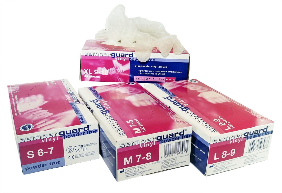Vinyl Einmal-Schutzhandschuhe Puderfrei