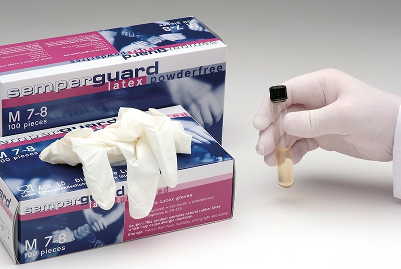 Ungepuderte Latex-Einmalhandschuhe