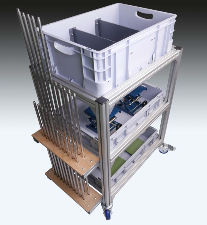 WINLAB Transportwagen für Stativmaterial für Schülerversuche